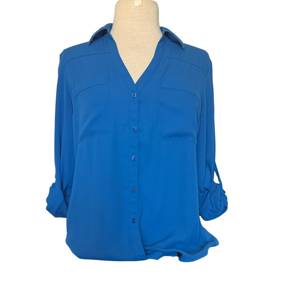 Express Tops - Express Blue The Portofino Shirt Size Medium